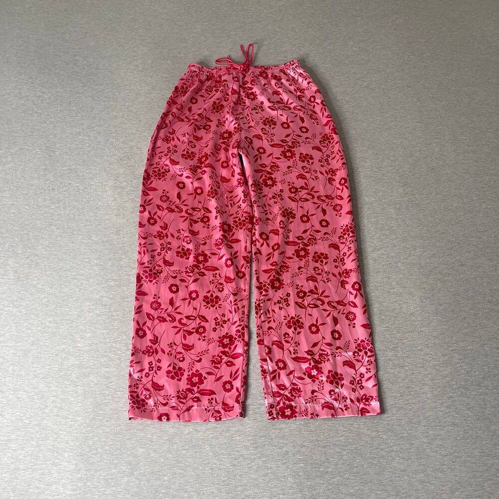 Natori Cruz Women’s Pink & Red Floral Print Satin PJ Pants - Picture 9 of 11